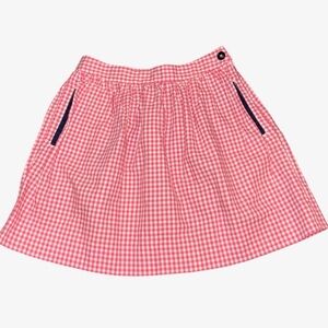 Brooks Brothers Girls Gingham Cotton Pleated Skirt Size 8 Pink/White/Navy